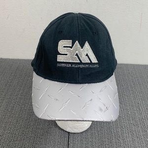 SAA Superior Aluminum Alloys Baseball Hat Mens OSFM Black Silver Tread Brim